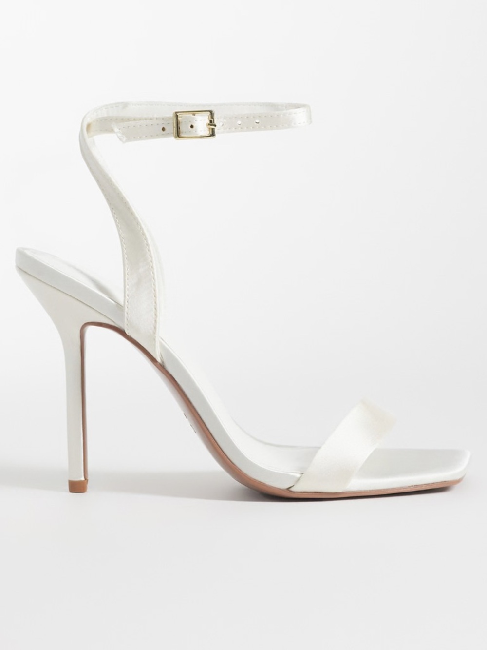 ASOS DESIGN Nali barely there heeled sandals in ivory satin